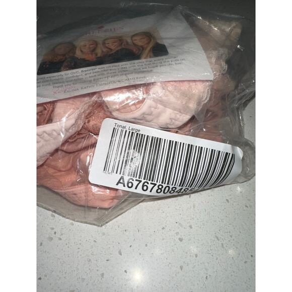Breezies Bra Lot of 2 NWOT Pink Peach No padding L lace trim adjustable closure - Picture 9 of 9